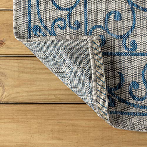 Vintage Filigree Indoor Outdoor Area Rug 5X8 Gray