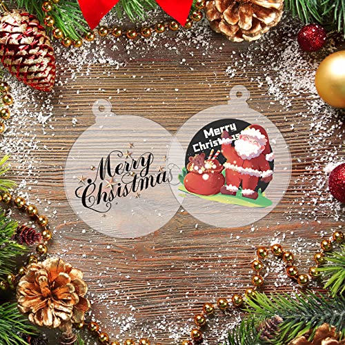 50 Pieces Christmas Hanging Ornaments with 50Pcs 25 Color Ribbons (40 Count)
