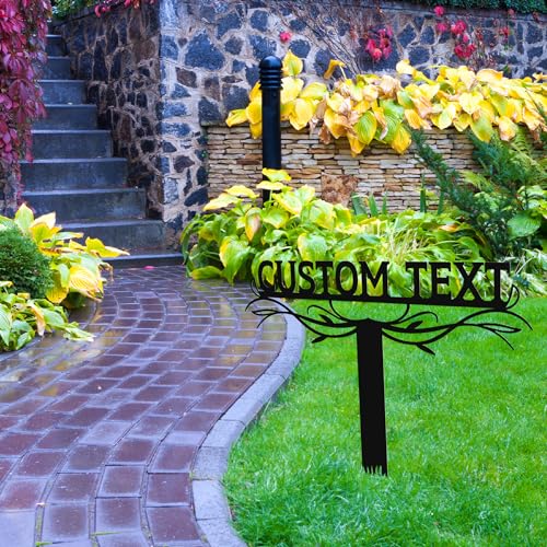 Personalized Metal Text Garden Sign with Stake