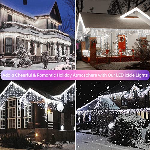 Icicle Christmas Lights Outdoor Decorations 1008 LED 98.4 FT 8 Modes LED Icicle String Light with 189 Drops