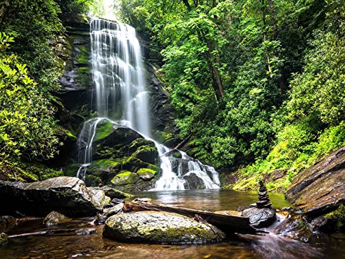 Waterfalls in Forest Wall Mural Large Wallpaper (110.1 Sq Ft)