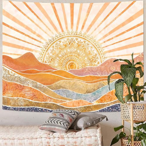 Bohemian Mandala Sunrise Wall Tapestry