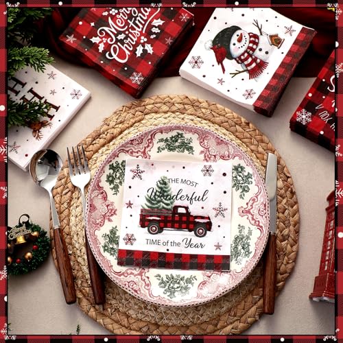 240 Pcs Christmas Paper Napkins Merry Christmas (240 Count)