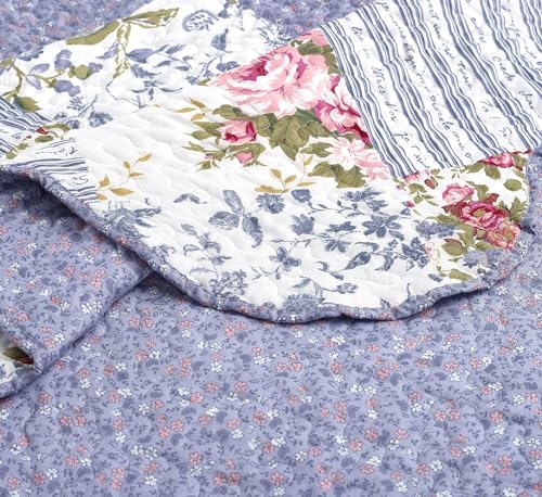 Rose Violet Patchwork Quilt Set