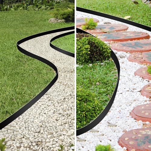 2 Inch Tall 200 FT Garden Edging Kit with 240pcs Spikes (240 Count)