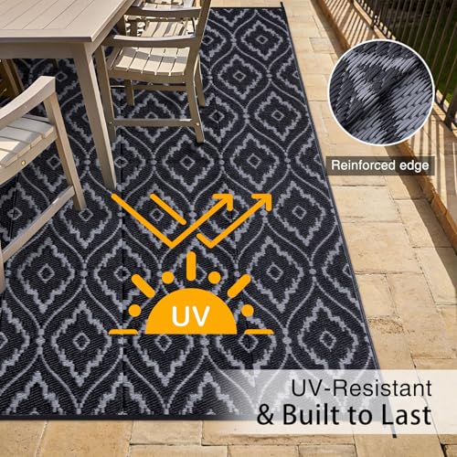 Outdoor Rug 6x9 ft Waterproof Reversible Braided Mat