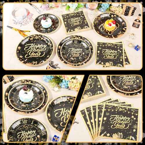 150Pcs New Years Eve Plates & Napkins (150 Count)