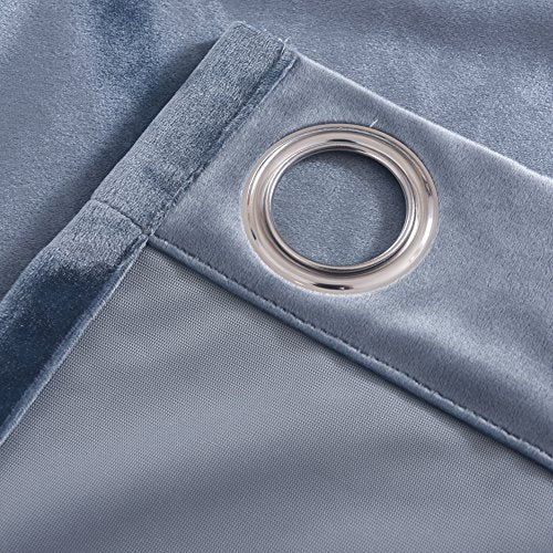 Super Soft Luxury Room Darkening Velvet Stone Blue