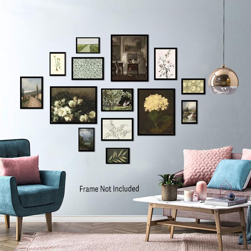 28 PCS Country Botanical Floral Gallery Wall Art (28 Count)