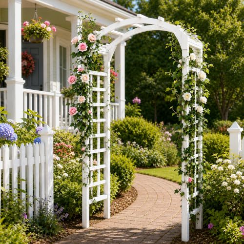 Solid Fir Wood Garden Arch Trellis for Climbing Plants Outdoor