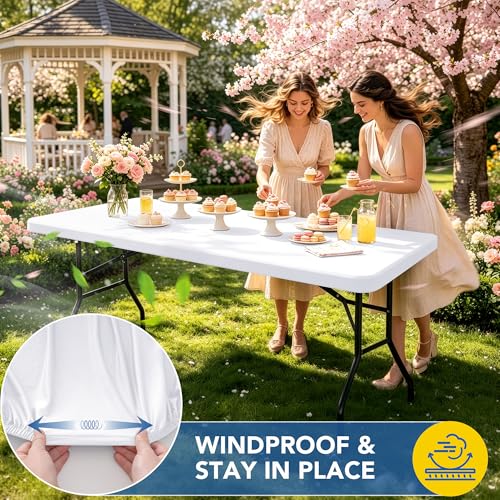 Fitted Tablecloth for 8 Foot Rectangle Tables (6 Count)