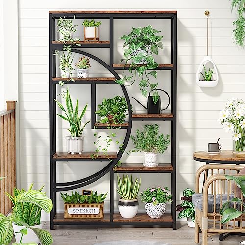 Industrial Bookshelf Bookcase with 9 Open Shelf