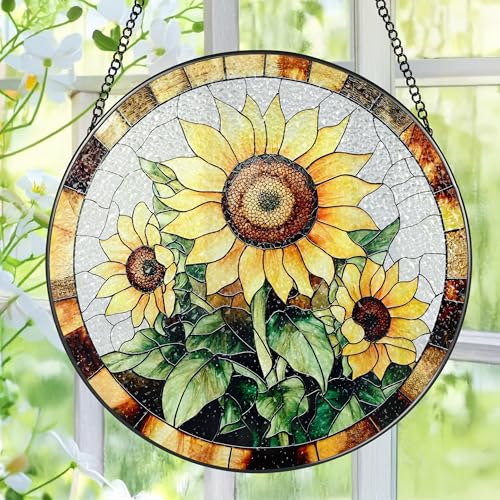 Sunflower Stained Glass Suncatcher