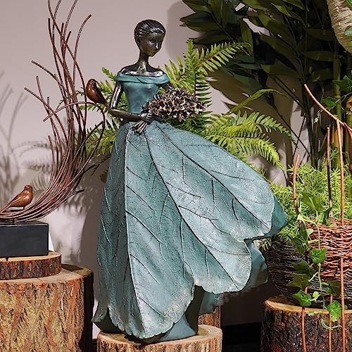Fairy Statue 22IN Leaf Angel Girls Resin Home Decoration