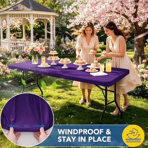 Fitted Tablecloth for 8 Foot Rectangle Tables (4 Count)