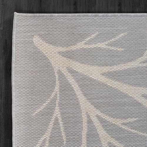 Washable Indoor Outdoor Rug 8x10 Modern Area Rugs Branch Pattern Non Shedding Waterproof Easy Clean Patio Deck Porch Living Room Bedroom Garden RV (80 Sq Ft)