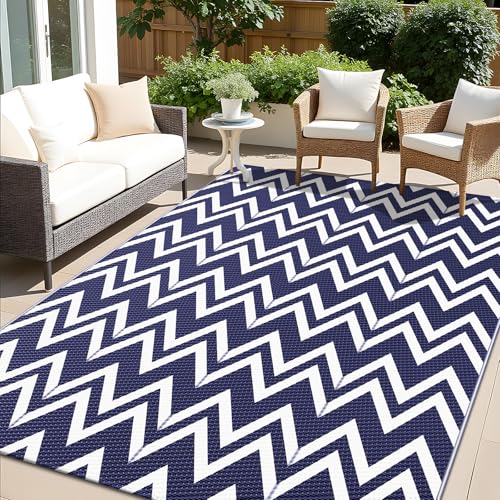 Outdoor Rug 5x8 ft Waterproof Reversible Chevron Mat (40 Sq Ft)