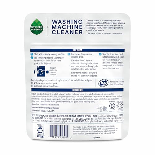Washing Machine Cleaner 6 Count Free & Clear Targets Odor (25.2 Ounce)