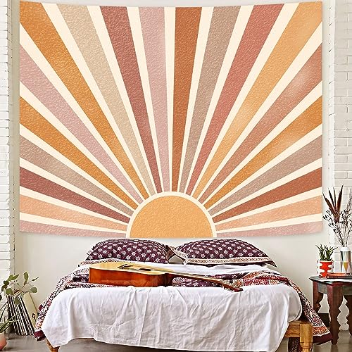 Retro Burning Sun Tapestry Wall Hanging