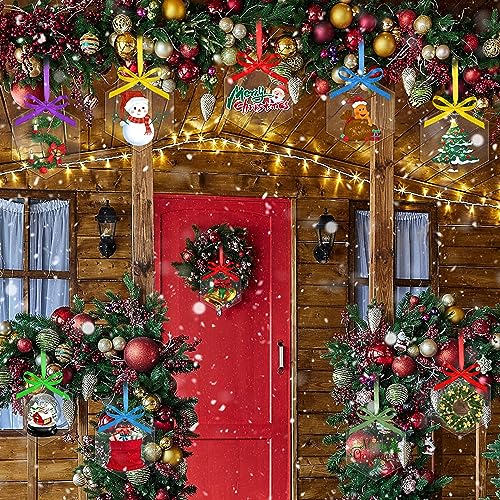 40 Pieces Christmas Hanging Ornaments with 50Pcs 25 Color Ribbons (40 Count)