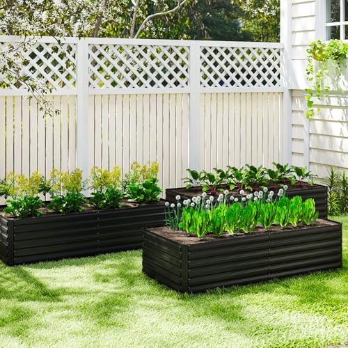 8x4x2ft Outdoor Metal Raised Garden Bed (2 Count)
