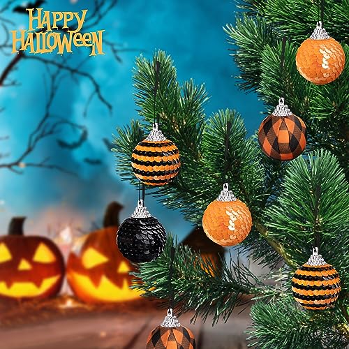 24 Pcs Halloween Sequin Hanging Ball Ornaments (24 Count)