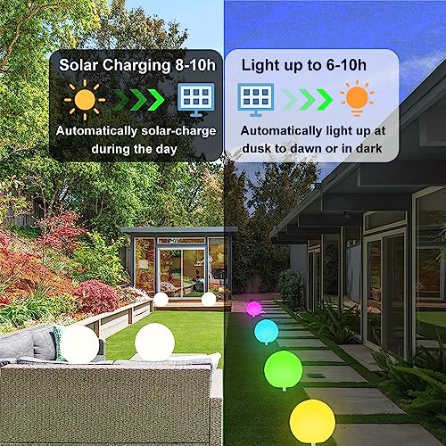 12 Inch Solar Glowing Ball Light Outdoor