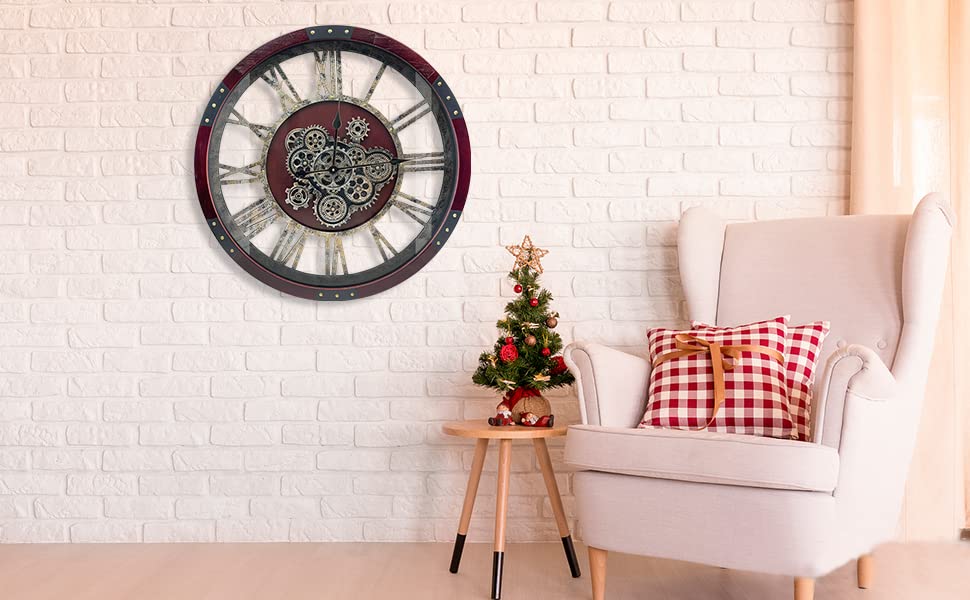 24" Original Moving Gears Wall Clock