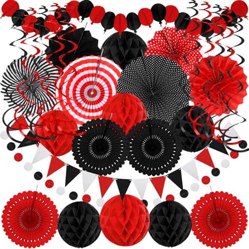 Black Red Party Decorations (24 Count)