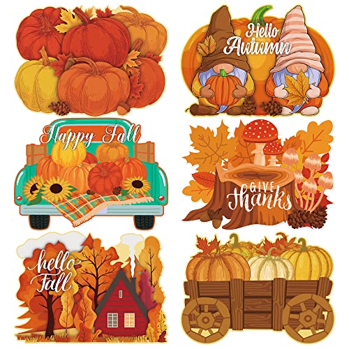 6 Pack Fall Pumpkin Plastic Placemats Autumn Harvest Table Mats (6 Count)