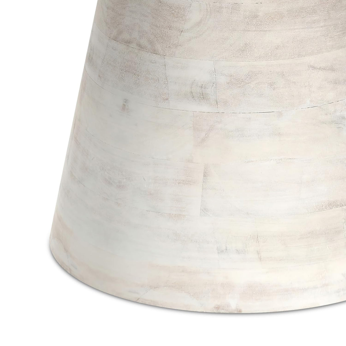 Robbie 16" Wide Solid Wood Round End Table in White Wash