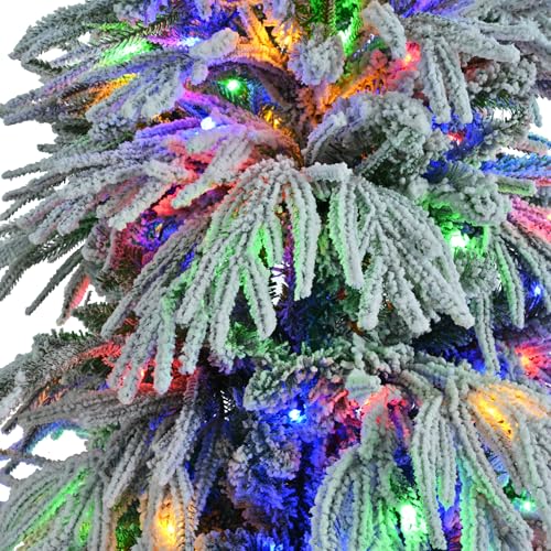 7.5FT Pre Lit Spruce Snow Flocked Artificial Christmas Tree (34.28 Count)