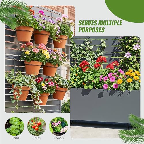 Metal Raised Garden Bed with Trellis and Wheels