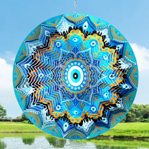 Wind Spinners Outdoor Mandala Peacock Evil Eye‌