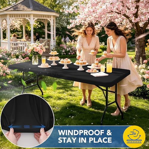 Fitted Tablecloth for 8 Foot Rectangle Tables (4 Count)