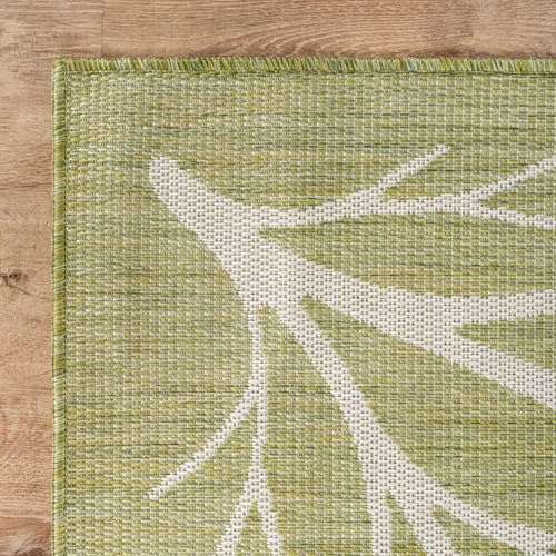 Washable Indoor Outdoor Rug 10x14 Modern Area Rugs Branch Pattern Non Shedding Waterproof Easy Clean Patio Deck Porch Living Room Bedroom Garden RV (140 Sq Ft)