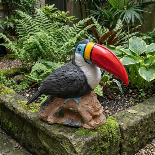 Funny Red Toucan Garden Statue