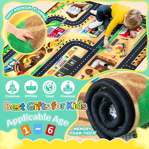 Kids Construction Site Play Rug (8064 sq in)