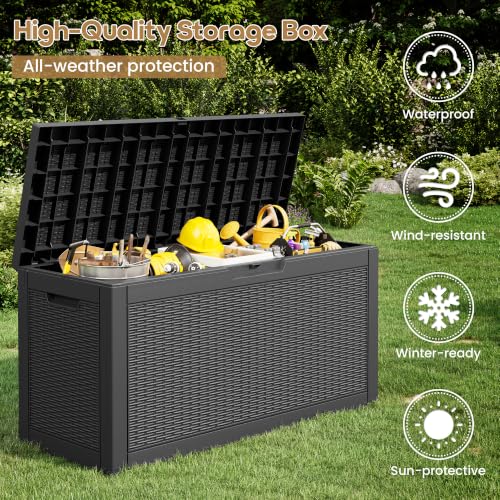 80 Gallon Outdoor Storage Box Waterproof Deck Box for Patio