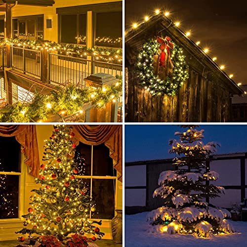 Green Wire Yellow 100 Incandescent Bulb Mini String Lights for Indoor Christmas Tree Garland Birthday Wedding Party Festival Decoration (100 Count)