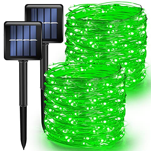 Green Solar String Lights Outdoor (2 Count)