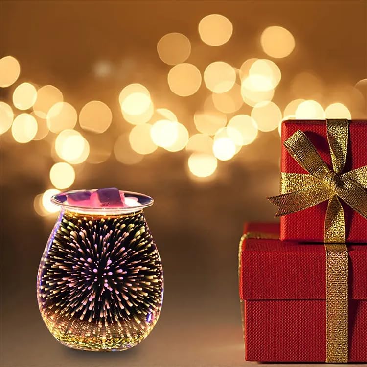 Electric Wax Melt Warmer with 3D Firework Glass Design