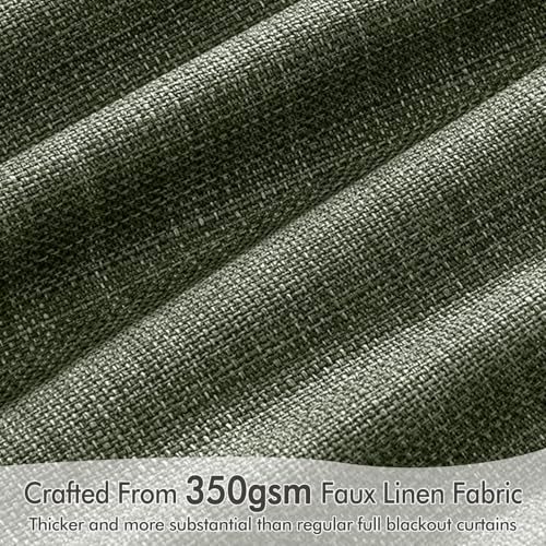 100% Blackout Back Tab Pleat Linen Curtains 50" Wx96 L (2 Count)