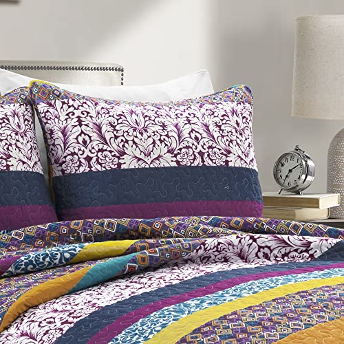 Boho Stripe Reversible Cotton Quilt 3