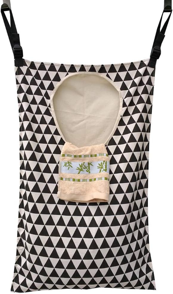 Adjustable Space Saving Door Hanging Laundry Hamper Bag with Stainless Steel Hooks - HavenBliss Decor