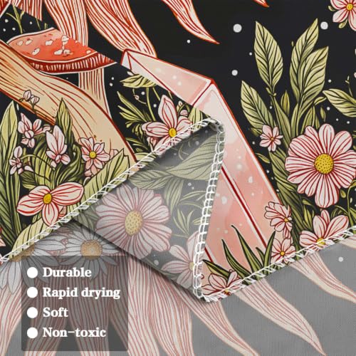 Boho Pink Sun Moon Phase Daisy Flower Floral Tapestry 60 x 44 Inch