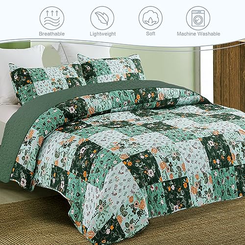 Reversible Boho Quilt King Size Green