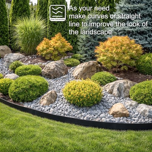 Landscape Edging 4 Inch Tall 100FT with 110Pcs Metal Spikes