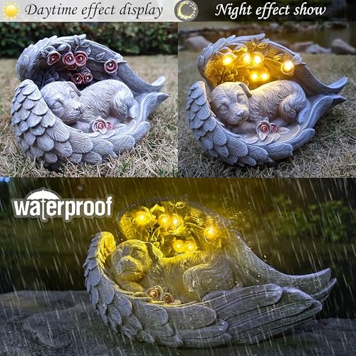 Solar Dog Garden Statues Outdoor Décor
