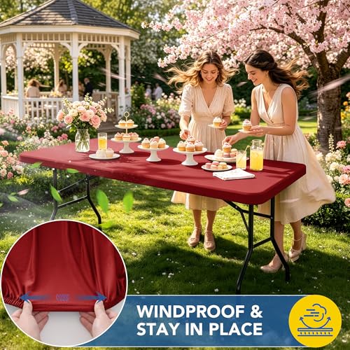Fitted Tablecloth for 8 Foot Rectangle Tables (4 Count)